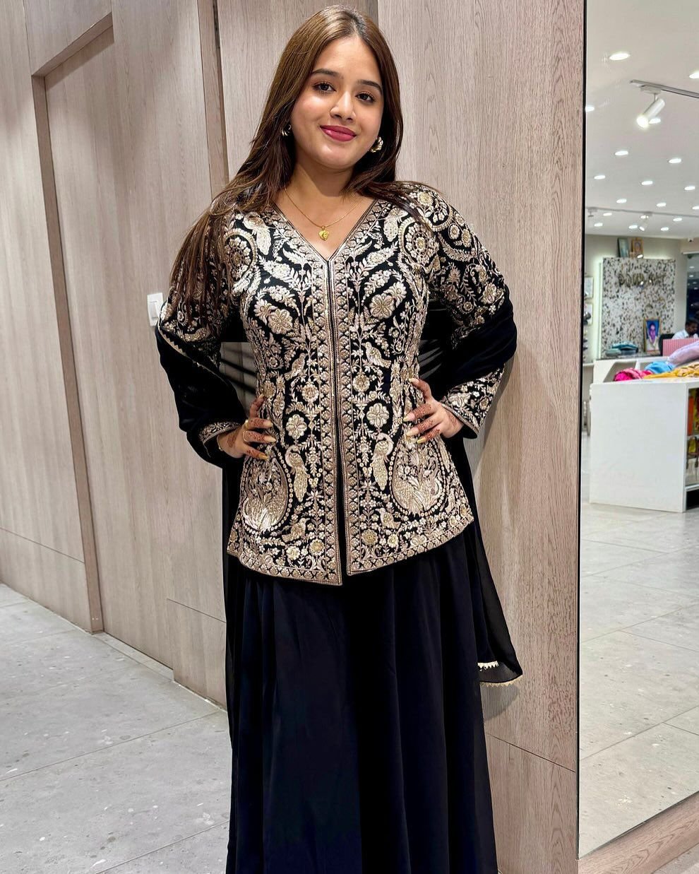 Black Embroidered Anarkali Set – Elegant Festive Ethnic Wear - Image 2